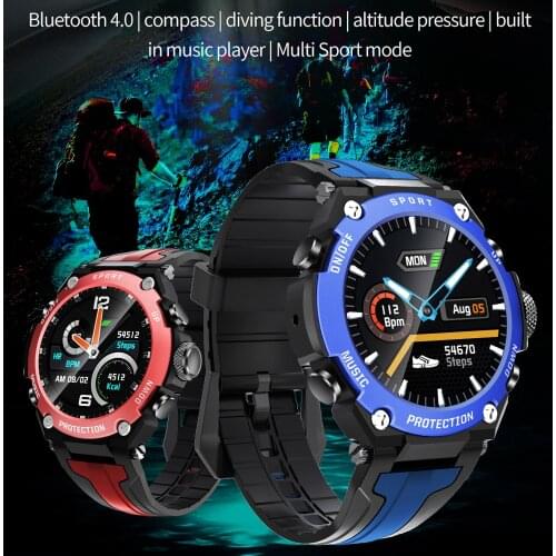 Newest DK10 Bluetooth Music Smart Watch Altitude Diving IP68 Waterproof Heart Rate Fitness Sports Band Weather for Android IOS