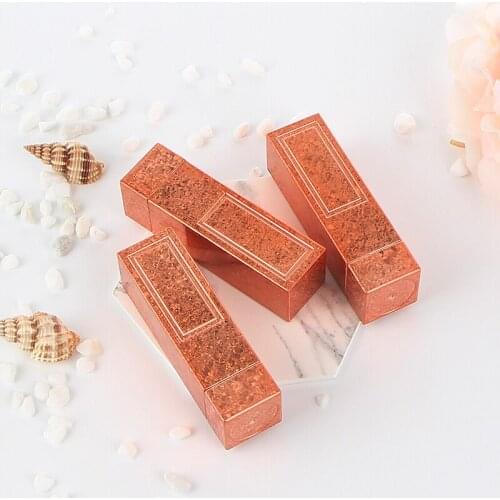 New Makeup Rose Gold Marble Empty Gold Square Lipstick Tubes Cosmetics Package DIY Lip Balm Tube 12.1mm Beauty Tools 20pcs/lot