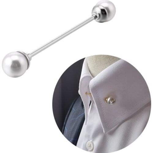 New Pearl Collars Pin Mens Business Meeting Wedding Groom Wedding Master of Ceremony Shirt Accessories Spiral Collar Pins