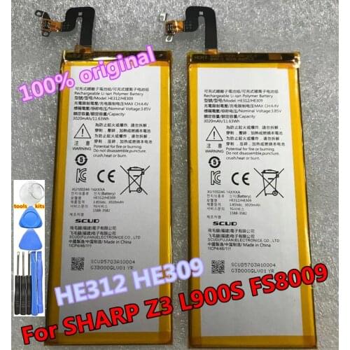 NEW Original 3020mAh HE312 HE309 Battery For SHARP Z3 L900S FS8009 Mobile Phone Bateries