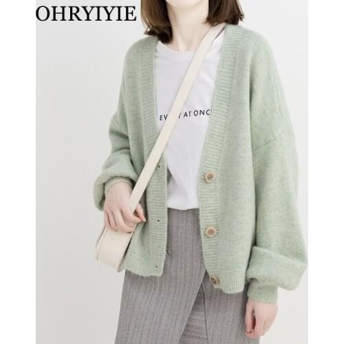 OHRYIYIE Autumn Winter Mori Girl Cardigan Sweater Women 2021 New Casual Loose Knitted Sweaters Female Student Oversize Fall Coat