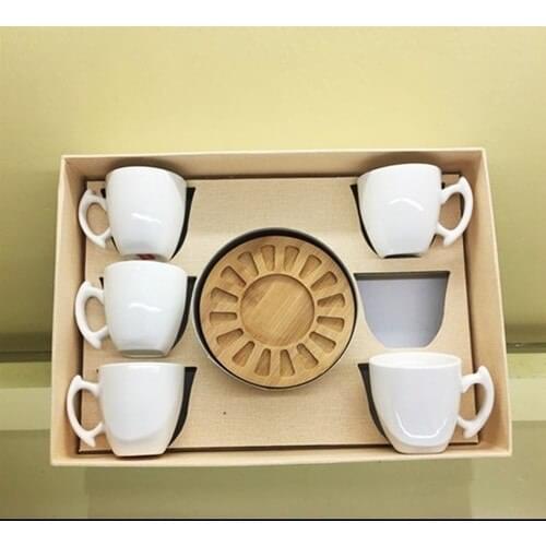 Valley 6'lı Bamboo Dish Porcelain Cup Pad