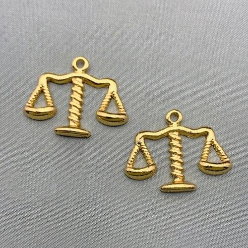 10Pcs 24x19mm Zinc Alloy Libra Scales Charms Retro Gold Color Metal Justice Charm Fit DIY Necklace Handmade Jewelry Accessories