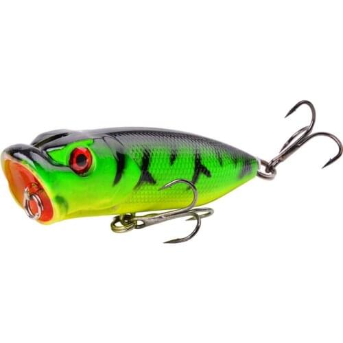 1Pcs 7cm 12g Popper Fishing Lure Hard Artificial Bait Topwater with 2 Treble Hooks Carp Fishing Lures Wobbler Crankbait Pesca