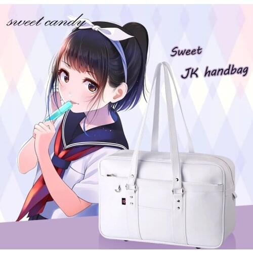 Girls Japanese School Bags High School College JK Uniform bag Unisex Shoulder Bags Messenger Bag PU Leather handbag
