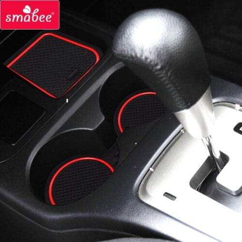 Smabee Gate slot pad For mitsubishi Mirage 2012-2018 Accessories,3D Rubber Car Mat red/blue/white 10PCS