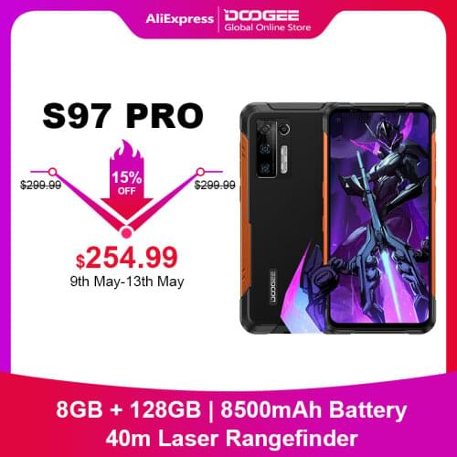 Doogee S97 Pro Smartphone 40m Laser Rangefinder 8500mAh 6.39'' 8GB+128GB Helio G95 Global Bands 48MP Camera Mobile Phone