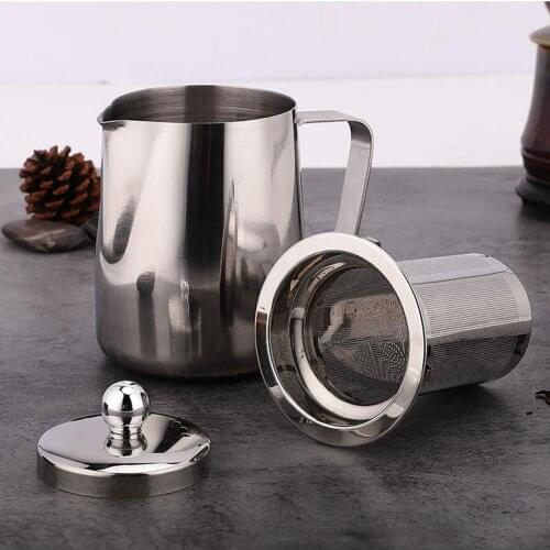 Heat resistant Tea Pot with Handle Home Office high quality Stainless Steel Tea pot Coffee Kettle with Removable Infuser Filter