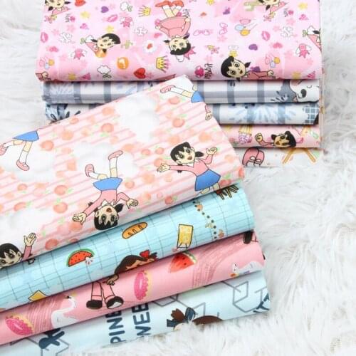 Japanese cartoon milk girl doll robot Cotton Fabric Quilting Patchwork for Sewing Patchwork Needlework DIY Dress Material