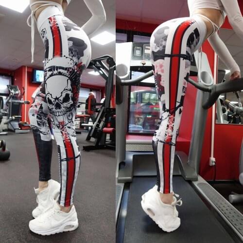 Skull 3D Print Fitness Leggings WOmen Sexy High Waist Leisure Legging Workout Quick Dry Gothic Sporting Pants Workout Leggins