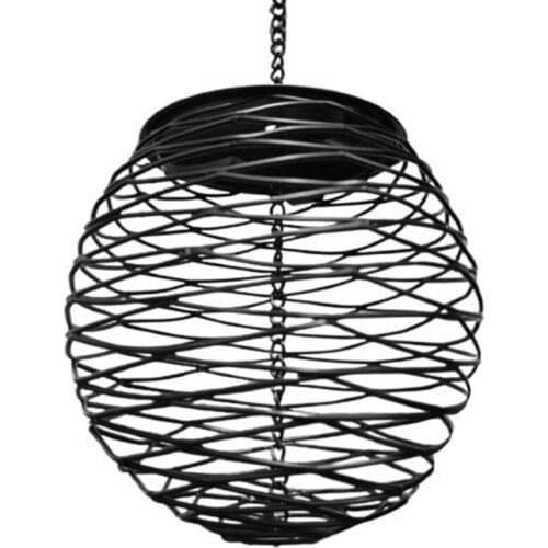 1Pcs Outdoor Bird Feeder Weather-Resistant Ball Holder Black Round Metal Hanging Bird Feeder Pet Supplies