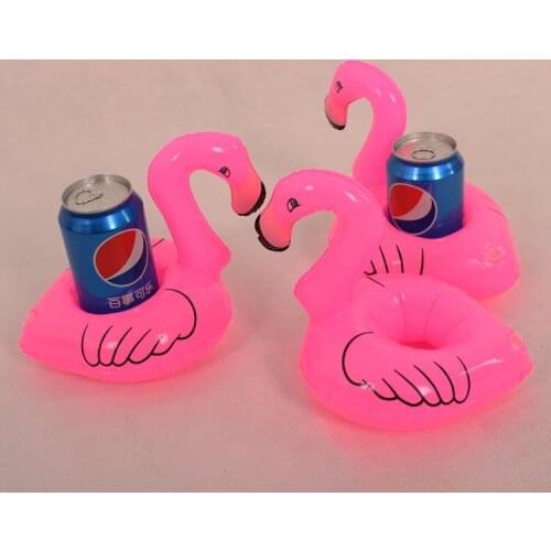 100 Stks/partij Flamingo Vorm Drinken Kan Houder Opblaasbaar Zwembad Speelgoed Kid Gunst Supply Gift Opblaasbare Zwembad Toy Par