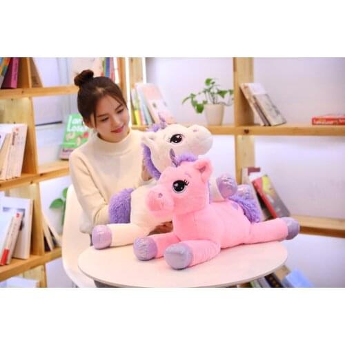 2019new 60cm/80cm/110cm 2019 new big unicorn white horse plush toys cute baby plush toys birthday gifts home furnishings