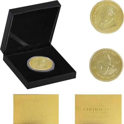 1967 South Africa Saudi Africa Krugerrand 1OZ Gold Coin Paul Kruger Token Value Collectible Coins W/ Luxury Box