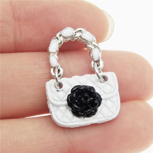 4pcs Alloy Enamel Hat Purse Charm Fashion Women Handbag Design Pendants For Women Bracelet DIY Making Findings