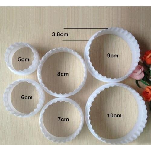 6Pcs/set Round Shape Sugarcraft Fondant Cake Decorating Cookies Cutter Paste Mold Tools CT044