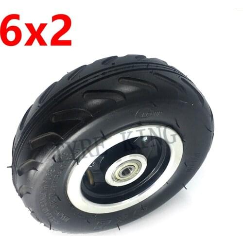 6X2 Pneumatic Tyre 6 Inch Scooter Tire & Inner Tube with Alloy Hub for Electric Scooter Wheel Chair Truck Electric Scooter F0