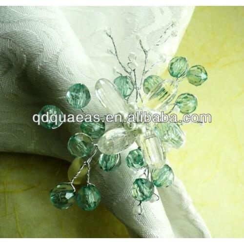 Acrylic flower wholesale napkin ring, napkin wedding holder