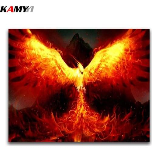 Full Square Diamond embroidery Phoenix Fantasy 5D DIY Diamond painting Cross stitch Sun god Round Diamond mosaic Cartoon bird 03