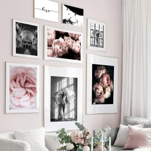 Angel Woman Flower Church Quotes Nordic Posters And Prints Plant Wall Art Canvas Painting Wall Pictures For Living Room Decor