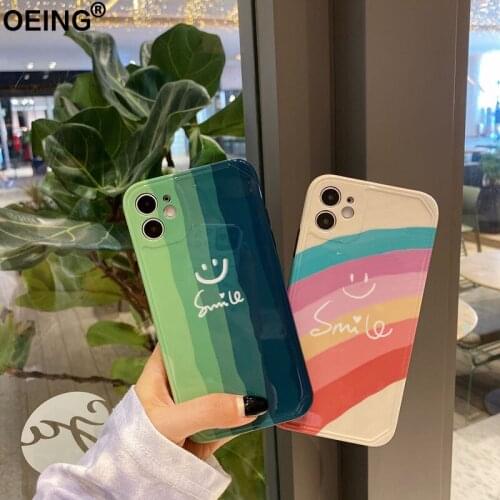 OEING Fashionable Stripe Case For iPhone 12 11 Pro Max mini 7 8 XR X XS MAX SE Soft Silicone Non-slip Shockproof Case Cover