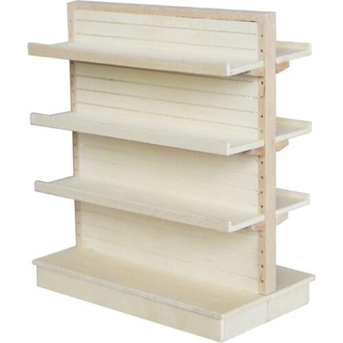 Wooden 1:12 Scale Dollhouse Miniature Supermarket Shelves for Food Drink Display Furniture Toys Doll House Decor R7UB