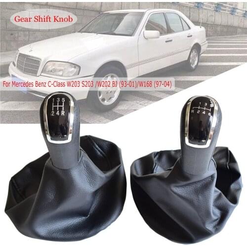 For Mercedes Benz C-Class S203/W210 W202 BJ(93-01)/A-Class W168 (97-04) Car MT Gear Shift Knob Lever Shifter With Leather Boots