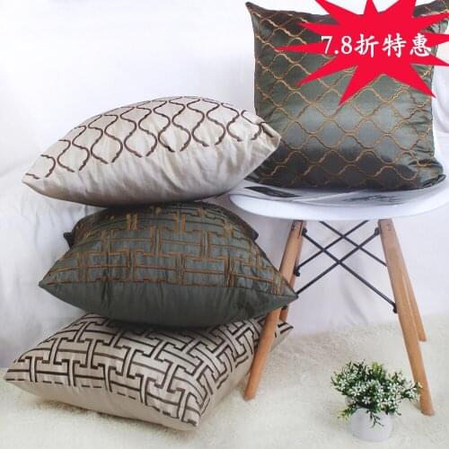 Flocked sudoku modern cushion cover embroidered decorative pillow case