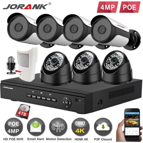 HD 8CH 4MP POE security camera System Kit H.265 POE IP Camera Outdoor Waterproof home cctv Video Surveillance NVR set MINI Dome