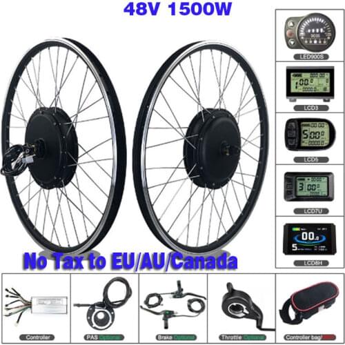SOMEDAY Electric Bicycle Conversion Kit 48V 1500W Front BLDC Hub Motor 20/24/26/27.5/28/29 inch 700C Wheel For E-bike