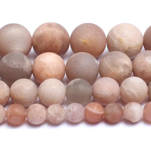 6/8/10/12mm Natrual Genuine Matte Sunstone Stone Beads Round For Jewellery Making Bracelet Necklace 15''/Strand