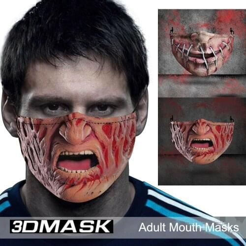 Hot Cute Cartoon Clown Halloween Mask Witch Giant Cosplay Adult Mouth Masks Face Protection Dust-Proof Breathable Party Mask