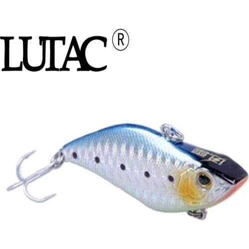 LUTAC Wholewater Metal 60mm 10g TV01C Sinking Hard Lure ABS Plastic Jerk Bait BKK VIB Treble Hook 3D Eyes Saltwater Fishing Gear