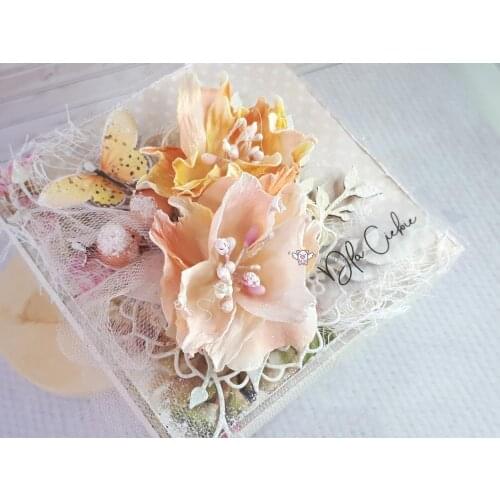 Mmao Crafts Metal Steel Cutting Dies New 2Pcs Flower decoration Stencil For DIY Scrapbooking Paper/photo Cards Embossing Dies