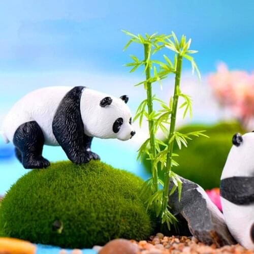 Lucky Panda Micro Landscape PVC Crafts Creative Home Cake Ornaments Resin Decor Garden Decoration Accessories Lucky Cat Figurine