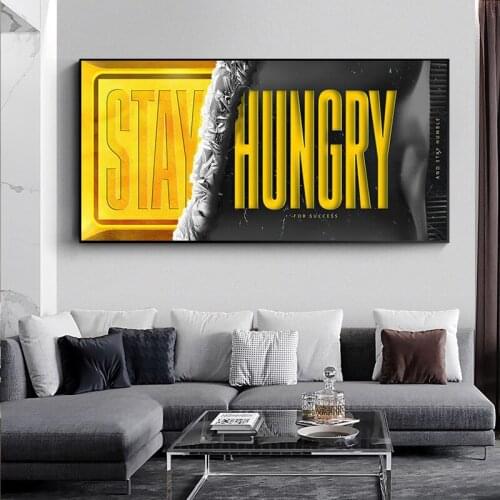 Stay Hungry For Success Motivational Poster And Prints Golden Chocolate Wall Art Home Decor Canvas Painting For Living Room