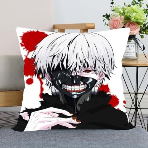 New Arrival Tokyo Ghoul Pillowcase Wedding Decorative Pillow Cover Custom Printed Soft Satin Fabric Pillow Cases Not Fade