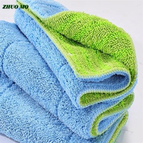 2Pcs Microfiber Mop Head super absorbent Fiber kitchen towel Floor cleaning cloth Flat Mop replacement cloth Home cleaning tools