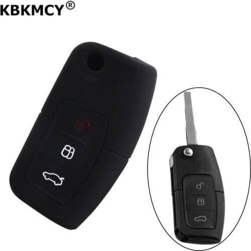 KBKMCY Silicone Key case For Ford Focus Fiesta Galaxy C-Max S-Max Falcon Territory Eco Sport Holder Key Shell Protect