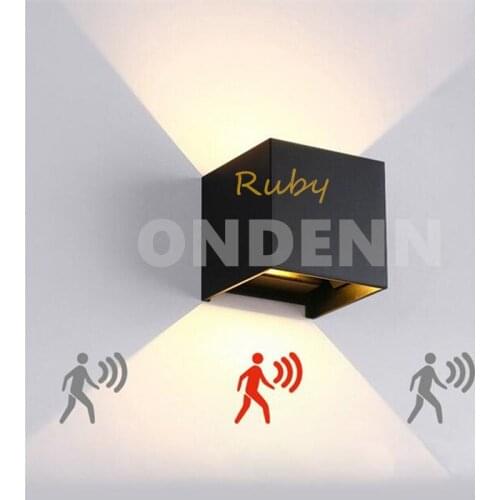 ONDENN Radar Motion Sensor 6W 9W 12W LED Wall Lamp Square Adjustable Surface Mounted Wall Light Dimmable Indoor&Outdoor Lighting