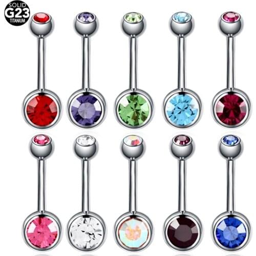 1Pc Crystal CZs Belly Button Rings Titanium Navel Rings Belly Piercing Nombril Ombligo Women Men Nightclub Dance Body Jewelry