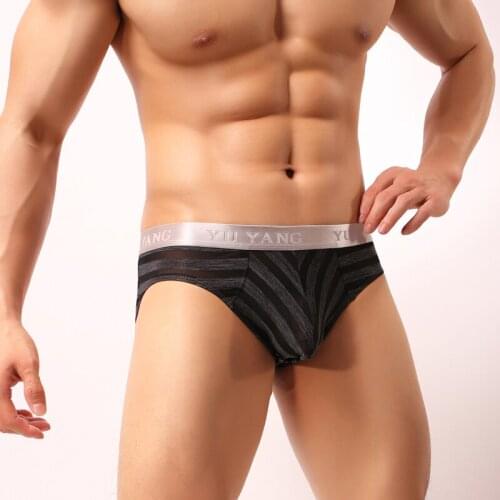 Sexy Jockstrap Briefs Underwear Men High Leg Striped Jock Strap Push Up Panty Gay Mid Waist Male Cuecas Shorts