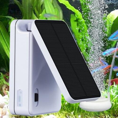 USB Portable Solar Air Pump Built-in Rechargeable Battery Solar Oxygen Pump Aquarium Fish Tank Oxygen Pump