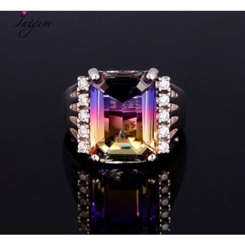 Fashion Multicolor Tourmaline Ring For Women 925 Sterling Silver Trendy Fine Jewelry Gifts For Party Wedding Engagement Daily