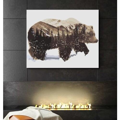 Painting by numbers DIY oil painting Creative hand-painted animal scenery living room corridor decoration painting