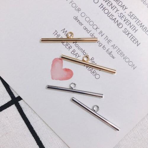 10 pieces DIY simple single hanging round stick color retention single ring temperament long earrings earring accessories