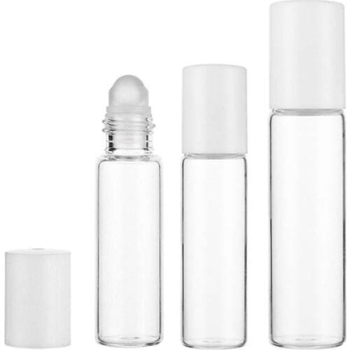 24 x 5ml 15mlTransparent Glass Roll on Bottles 1/6oz 1/2oz Clear Roll-on Bottle Essential Oil Use Cosmetic Containers Packing