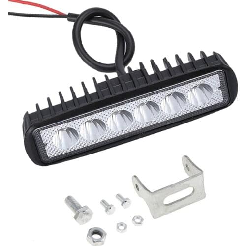 Car Led Light Bar Offroad Spotlight 6 LED Working Lights 18W Led Light Beams For Truck SUV Waterproof Auto Night Lighting