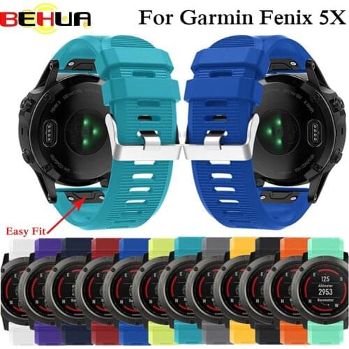 Silicagel Soft Wristband Quick Release Kit Band Strap For Garmin Fenix 5X GPS Smart Watch Accessories 26mm Replacement Bracelet
