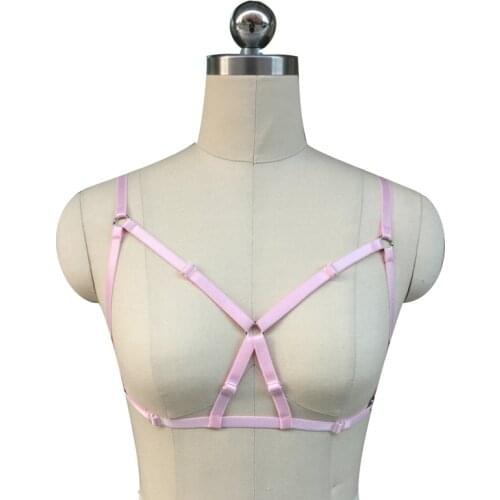 Pink cage Bra Harness Cage Bra Corset Bondage Bralette girl sexy fashion body cage harness bondage gothic bra belt
